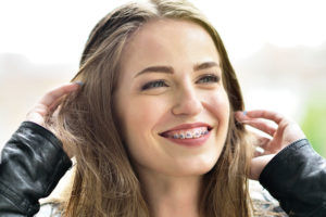 Young lady with braces.